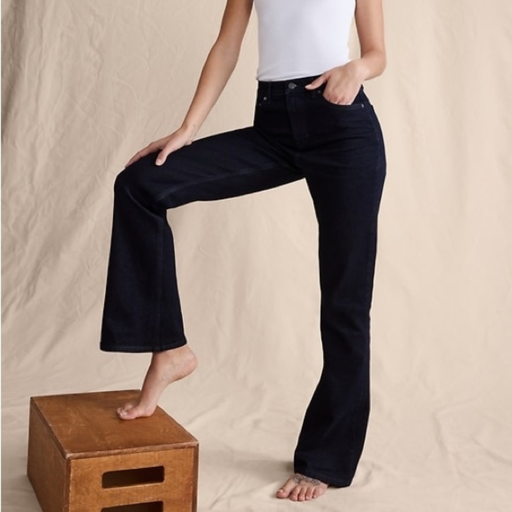 Banana Republic Dark Indigo High Rise Bootcut Jeans